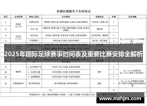 2025年国际足球赛事时间表及重要比赛安排全解析